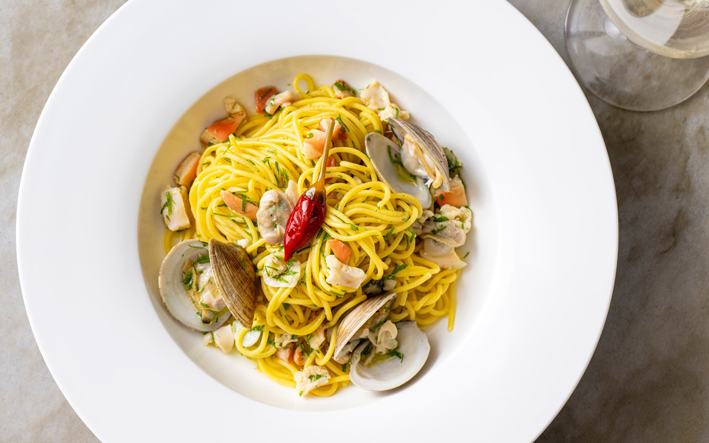 Linguine mit Muscheln von Chefkoch Michael White im Mirabella
