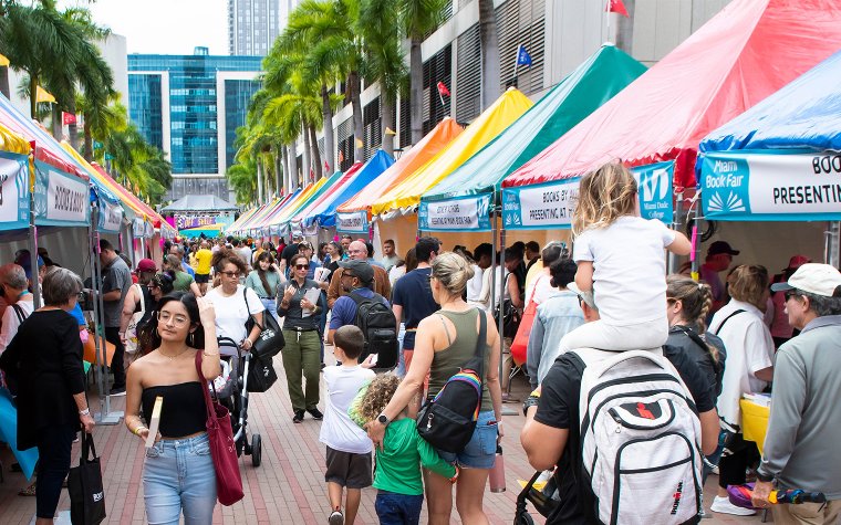 Vendor tents at Miami Book Fair Vendor tents at Miami Book Fair