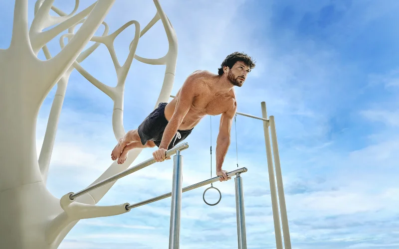 Man on Bars in Lummus Park