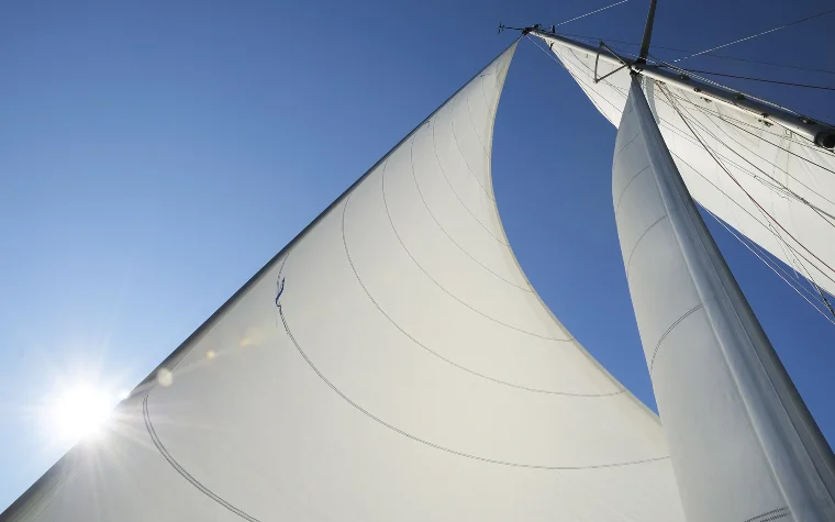 Close-up of sailboat sails