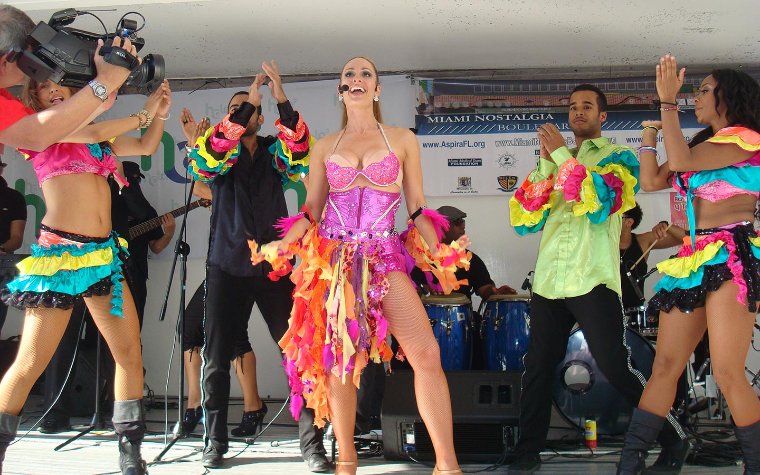Performers at Calle Ocho festival