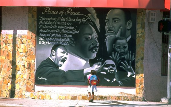 Martin Luther King Jr mural in Historic Overtown