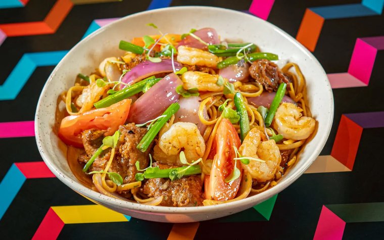 Jarana's seafood and noodles, tallarin saltado Jarana's seafood and noodles, tallarin saltado