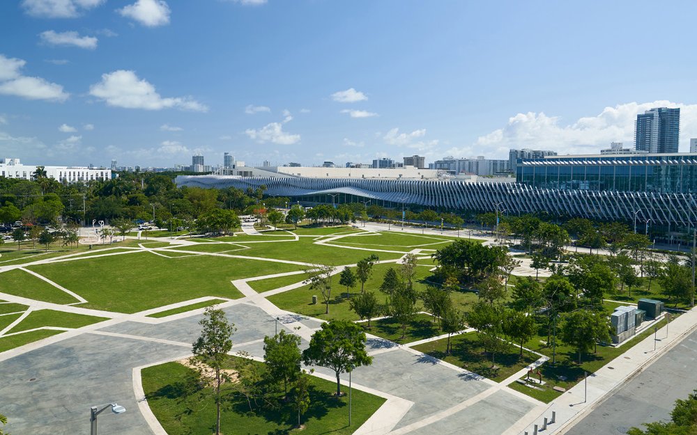 View of Miami Beach Convention Center from Pride Park View of Miami Beach Convention Center from Pride Park